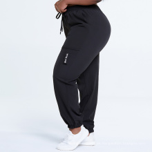 Black Joggers Jogginghose Plus Size Draw String Streck